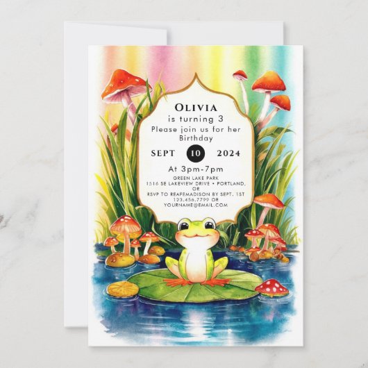 Invitation Simple grenouille magique Anniversaire (Devant)