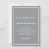 Invitation Simple Gris & Blanc Mariage Moderne Chic Minimalis (Devant)