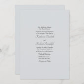 Invitation Simple gris clair Mariage formel Un lieu Matte (Devant / Derrière)