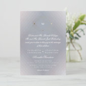 Invitation Simple Gris Moderne Monogramme Or (Debout devant)