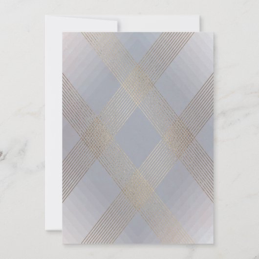 Invitation Simple Gris Moderne Monogramme Or (Dos)