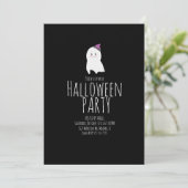 Invitation Simple Halloween Cute Ghost Anniversaire fête (Debout devant)