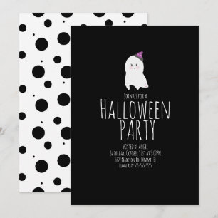 Invitation Simple Halloween Cute Ghost Anniversaire fête