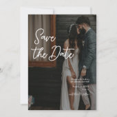 Invitation Simple Handwritten Save The Date Wedding Photo (Devant)