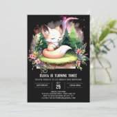 Invitation Simple Happy Fox Anniversaire numérique (Debout devant)