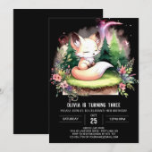 Invitation Simple Happy Fox Anniversaire numérique (Devant / Derrière)