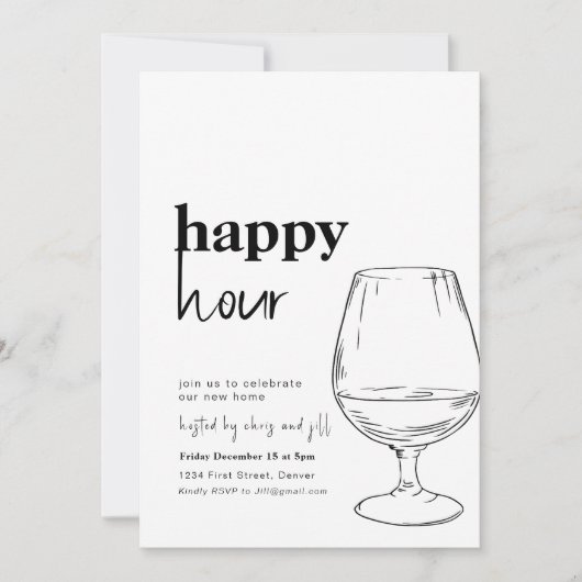 Invitation simple Happy Hour House (Devant)