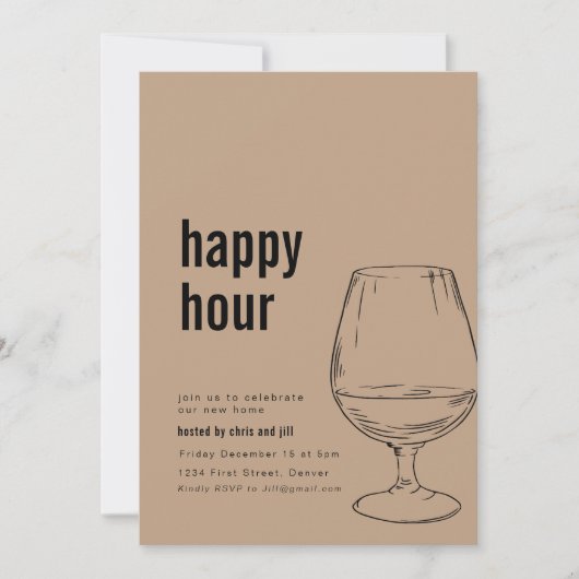 Invitation simple Happy Hour House (Devant)