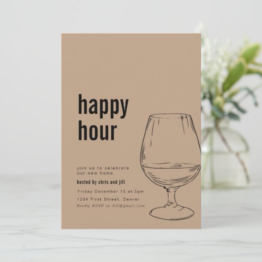 Invitation simple Happy Hour House (Debout devant)