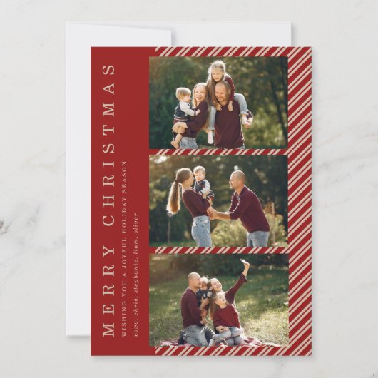 Invitation Simple Holiday Card with Photos (Devant)