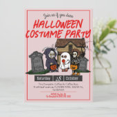 Invitation Simple Horreur éffrayants enfants Halloween costum (Debout devant)