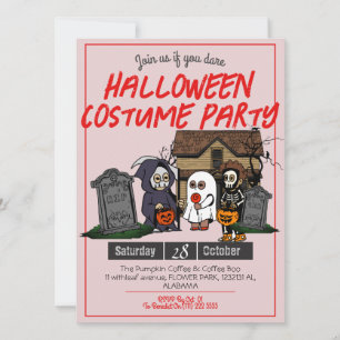 Invitation Simple Horreur éffrayants enfants Halloween costum
