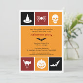 Invitation Simple Icônes Halloween (Debout devant)