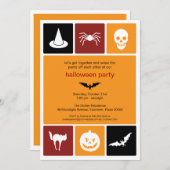 Invitation Simple Icônes Halloween (Devant / Derrière)