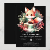 Invitation Simple Imaginaire Fox Anniversaire numérique (Devant / Derrière)