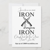 Invitation Simple Iron sharpens Iron Christian Men's Retreat (Devant)