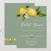 Invitation Simple Italia Lemon Calligraphy Fête des mariées (Devant / Derrière)