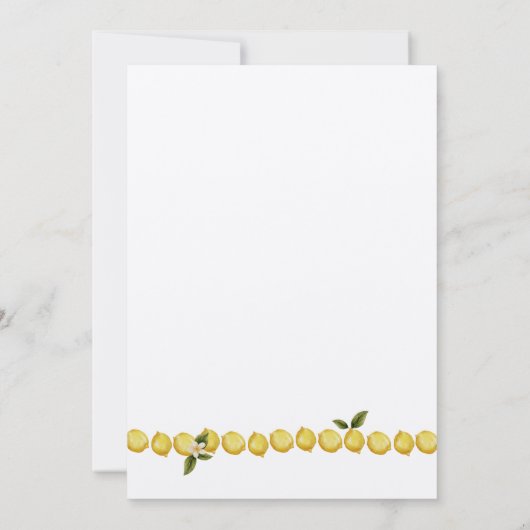 Invitation Simple Italia Lemon Calligraphy Fête des mariées (Dos)