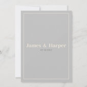 Invitation Simple ivoire gris blanc photo de couple RSVP (Dos)