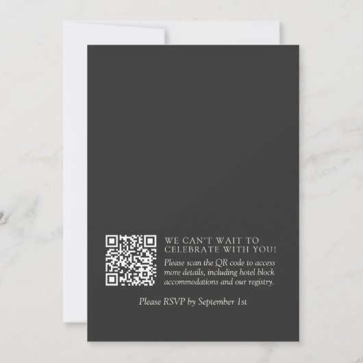 Invitation Simple Ivory Classic QR Code Wedding (Dos)