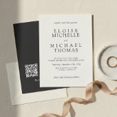 Invitation Simple Ivory Classic QR Code Wedding