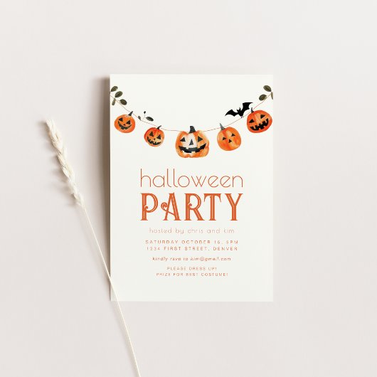 Invitation simple Jack-o'-lantern Halloween Party