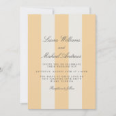 Invitation Simple Jaune et Blanc Cabana Rayures Mariage (Devant)