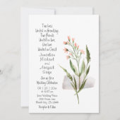 Invitation Simple Jolie Fleurs Roses Mariage chrétien (Devant)