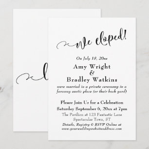 Invitation Simple jolie typographie Nous nous sommes mariés e