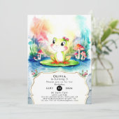 Invitation Simple Joyeuse Grenouille Anniversaire (Debout devant)