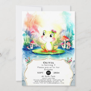 Invitation Simple Joyeuse Grenouille Anniversaire