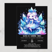 Invitation Simple Joyeuse Princesse Anniversaire (Devant / Derrière)