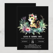 Invitation Simple Joyeux anniversaire de tigre (Devant / Derrière)