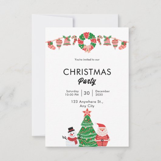 Invitation Simple Joyeux Noël (Devant)
