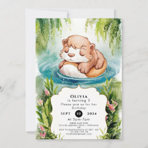 Invitation Simple Joyeux Otter Anniversaire