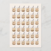 Invitation Simple Kawaii Boba Bubble Lait Thé Bleu Anniversai (Dos)