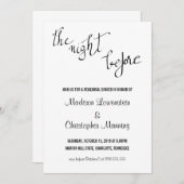 Invitation Simple La Nuit Avant Le Dîner De La Répétition De (Devant / Derrière)