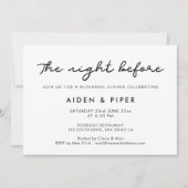 Invitation Simple La nuit avant le dîner de répétition (Devant)