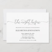 Invitation Simple La Nuit Avant Le Dîner De Répétition Mariag (Devant)