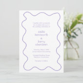Invitation Simple Lilac Squiger Frame Mariage moderne (Debout devant)