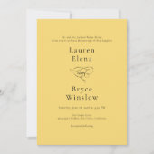 Invitation Simple Limite Limite Citron Citrus Mariage jaune (Devant)