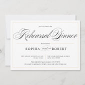 Invitation Simple Lines Calligraphie Élégant Dîner de répétit (Devant)
