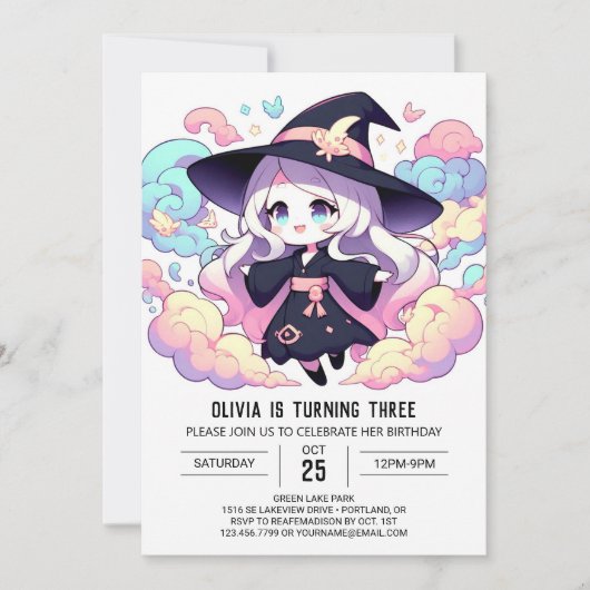 Invitation Simple Little Wizard Anniversaire (Devant)