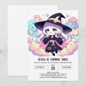 Invitation Simple Little Wizard Birthday (Devant / Derrière)