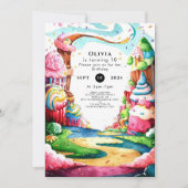 Invitation Simple Lollipop Candyland Anniversaire (Devant)
