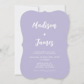 Invitation Simple lumière violet Lavender Mariage photo (Devant)