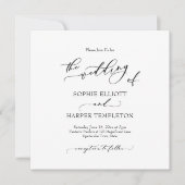 Invitation Simple Luxe Calligraphie Le Mariage De (Devant)