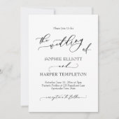 Invitation Simple luxe calligraphie le mariage de (Devant)
