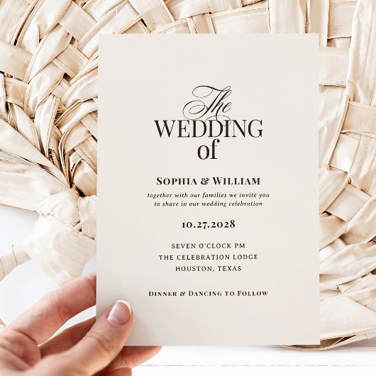 Invitation Simple Luxe Ivory and Brown | Neutral Wedding