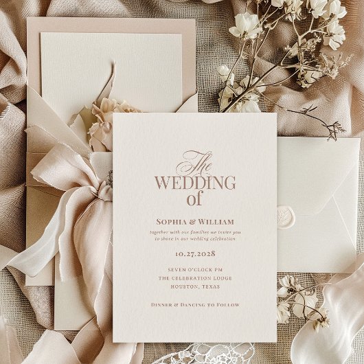 Invitation Simple Luxe Ivory and Taupe | Neutral Wedding